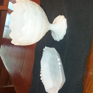 Milk glass classic candy dishes
